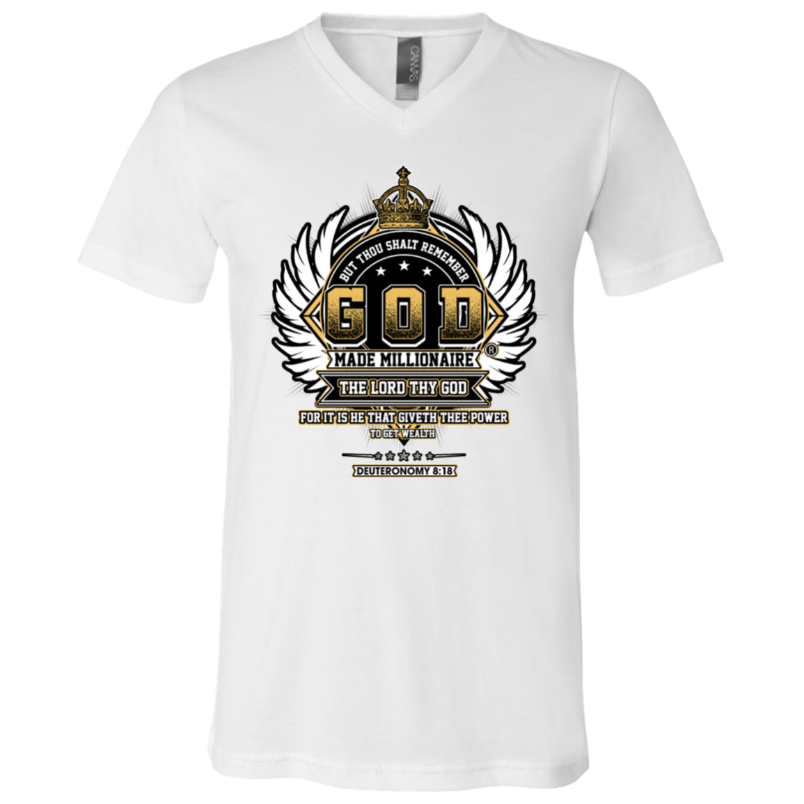 God Made Millionaire ® Unisex Jersey SS V-Neck T-Shirt