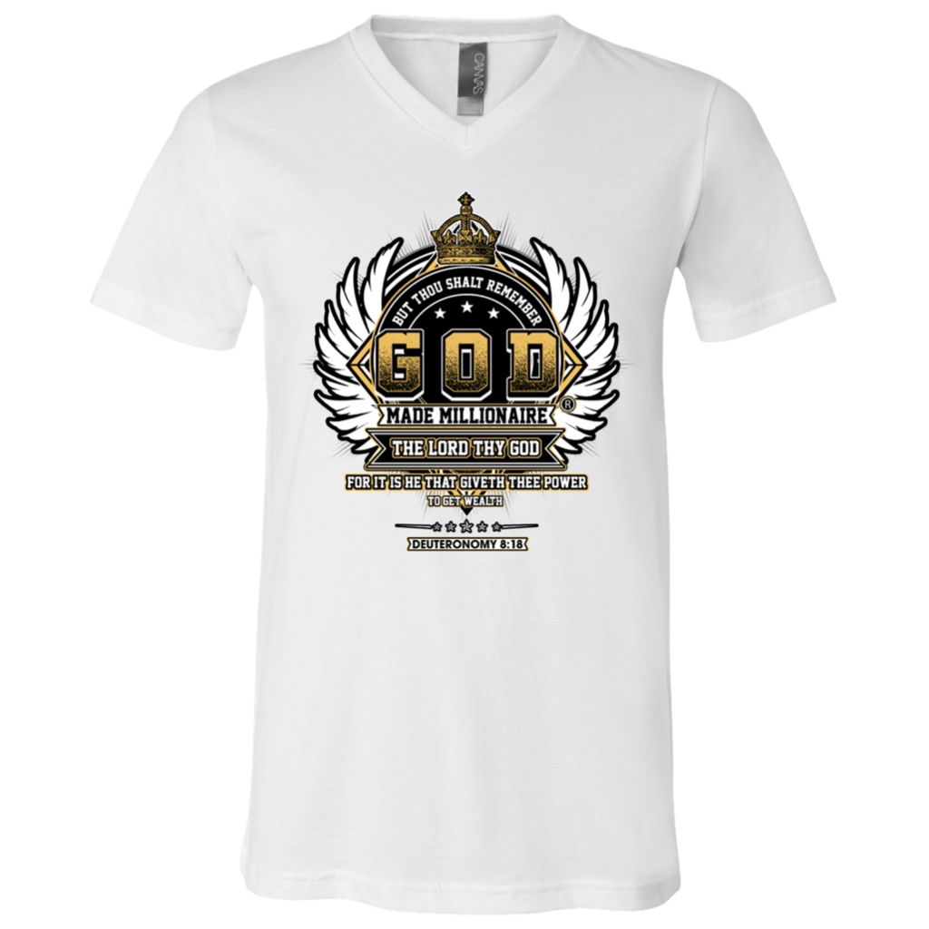 God Made Millionaire ® Unisex Jersey SS V-Neck T-Shirt