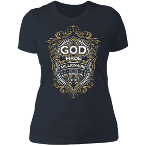 God Made Millionaire® Ladies' Premium T-Shirt Cross Series