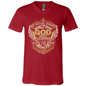 God Made Millionaire Crown Series Unisex Jersey SS V-Neck T-Shirt